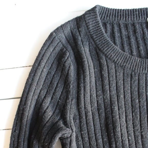 Black Long Sleeve Knit Sweater Mini Dress From Gap - Picture 6 of 6